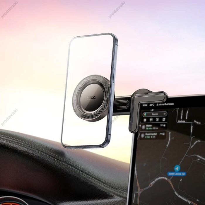 Автомобільний тримач Hoco H57 Show ring magnetic Car holder (display) 4.5-7" Black