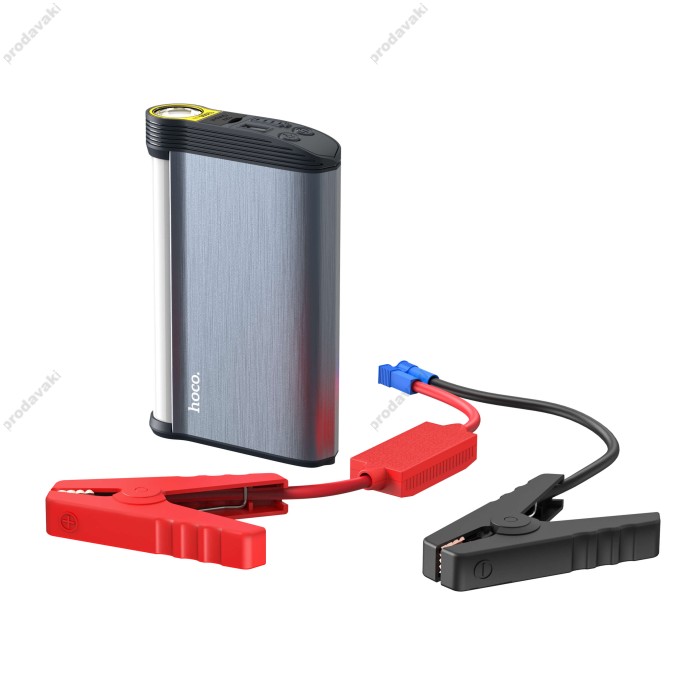 Пусковий зарядний пристрій бустер Hoco DB14 car lighting Emergency Start Power Supply піковий 450A 12000 mAh Grey