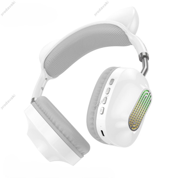 Бездротові Bluetooth навушники HOCO ESD13 Skill cat ear headphones BT 5.3 White