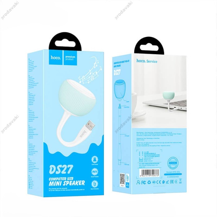 Комп'ютерна колонка Hoco DS27 Computer USB direct plug-in mini speaker 3W Blue