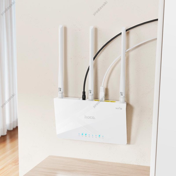Роутер маршрутизатор Hoco HI30 WiFi4 wireless router 2.4GHz 300Mbps White