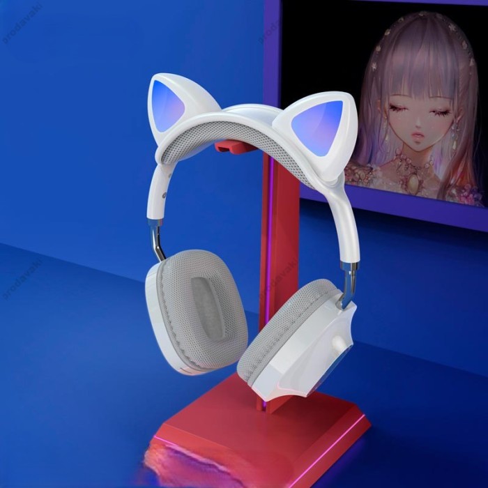 Бездротові Bluetooth навушники HOCO ESD13 Skill cat ear headphones BT 5.3 White