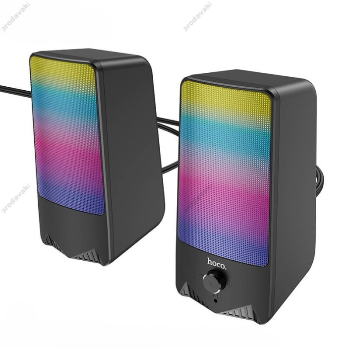 Комп'ютерна колонка Hoco DS14 RGB Rhythmic Spectrum desktop speaker AUX Mic 10W Black