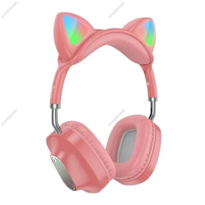 Бездротові Bluetooth навушники HOCO ESD13 Skill cat ear headphones BT 5.3 Pink