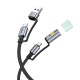 Кабель PD Hoco U138 All-in-one charging data cable USB / Type-C to Type-C / cigarette lighter U138 1.2m PD60W 3A Black