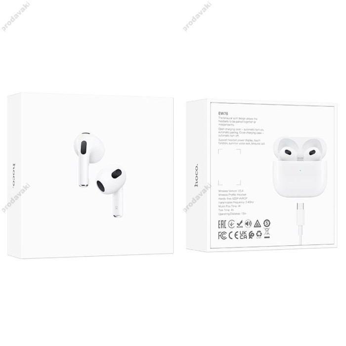Бездротові Bluetooth навушники Hoco EW76 True wireless stereo headset BT 5.4 White