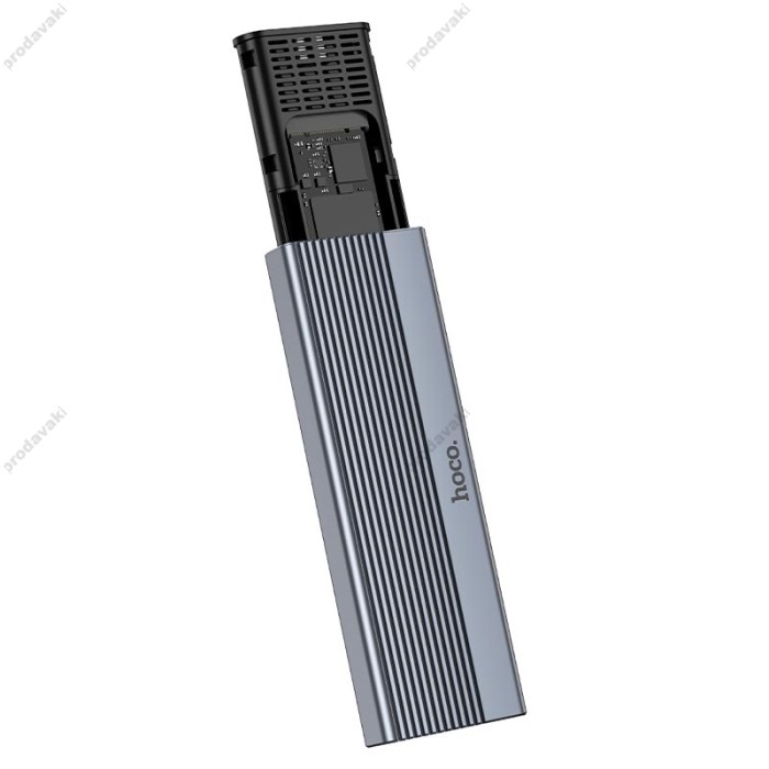 Корпус для зовнішного Кишеня для M. 2 SSD Hoco HB47A Enclosure (USB3.2/10Gbps, 4TB Max) Grey