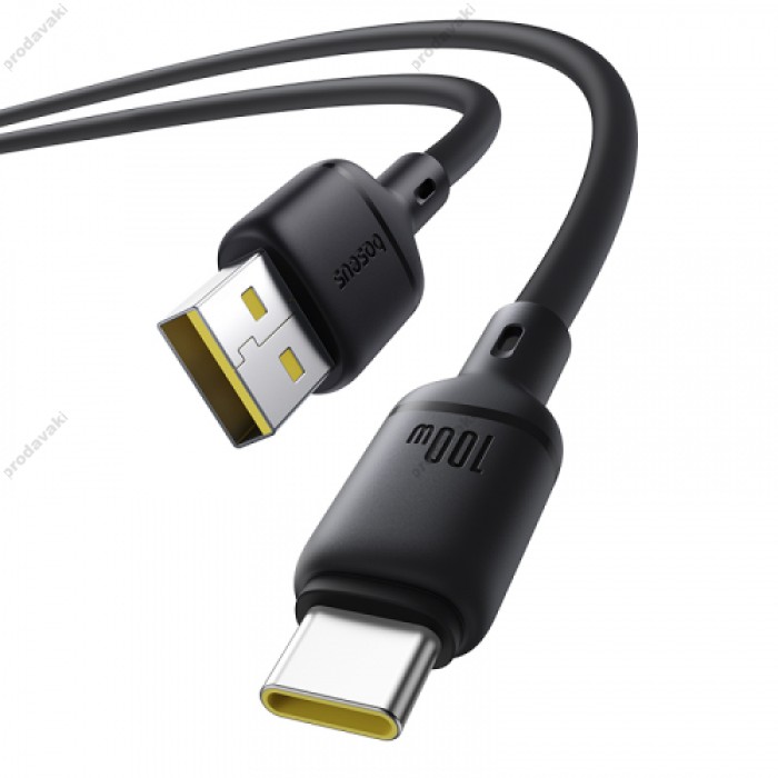 Кабель Baseus Silky Series USB to Type-C 100W 5A 2m Black P10377703113-01