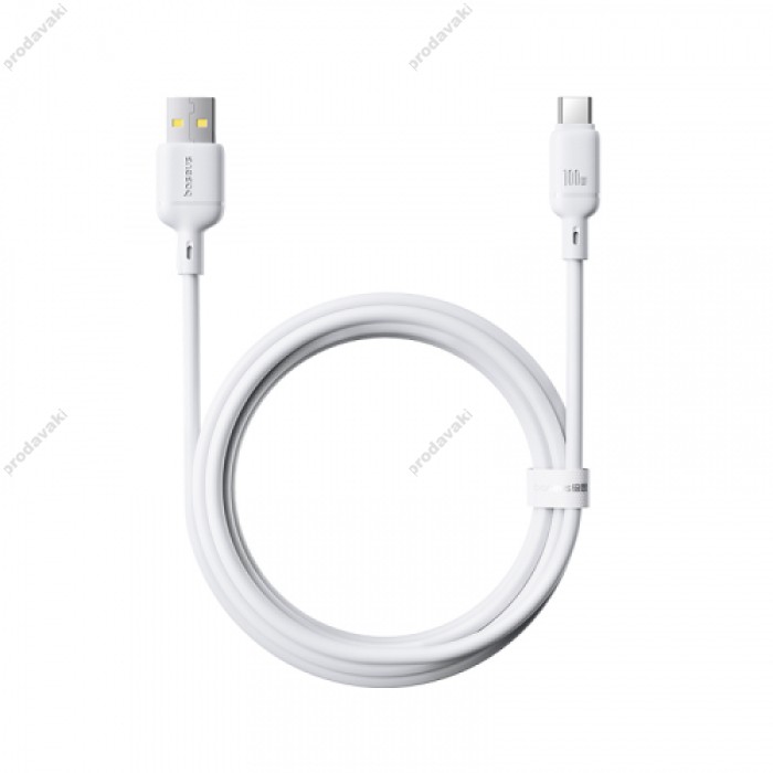 Кабель Baseus Silky Series USB to Type-C 100W 5A 2m White P10377703213-01