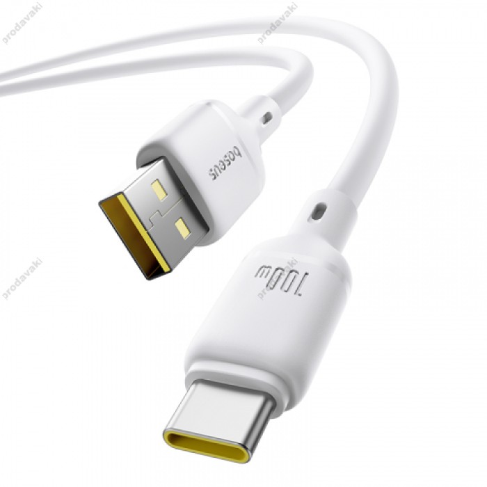 Кабель Baseus Silky Series USB to Type-C 100W 5A 2m White P10377703213-01