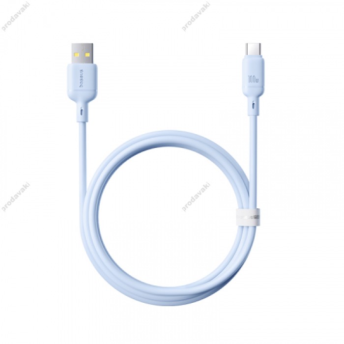 Кабель Baseus Silky Series USB to Type-C 100W 5A 1m Blue P10377703313-00