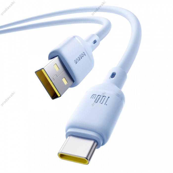 Кабель Baseus Silky Series USB to Type-C 100W 5A 1m Blue P10377703313-00