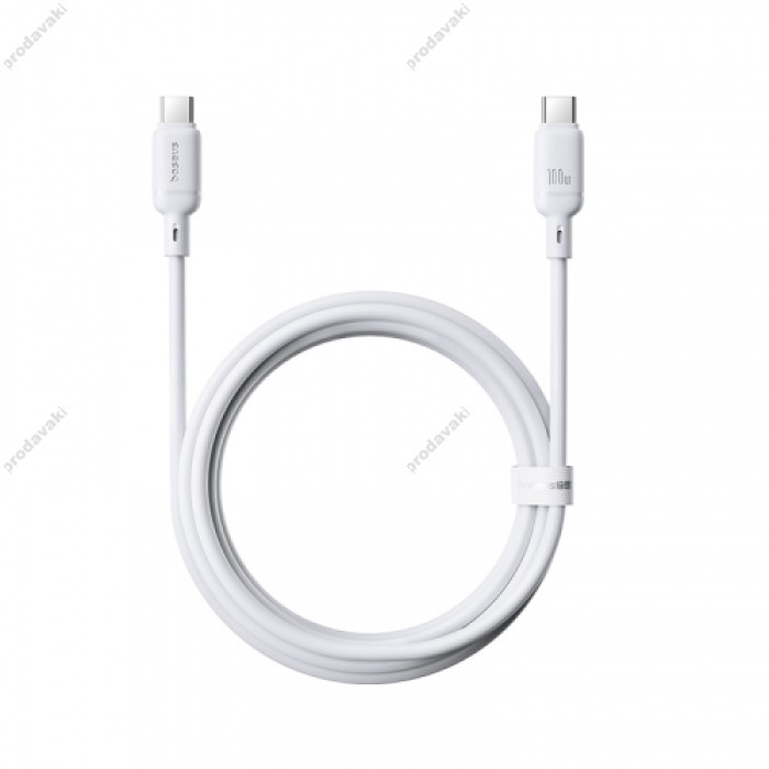 Кабель Baseus Silky Series Type-C to Type-C 100W 5A 1m White P10377704213-00
