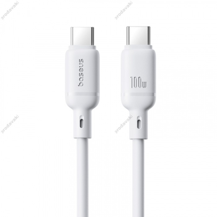 Кабель Baseus Silky Series Type-C to Type-C 100W 5A 1m White P10377704213-00