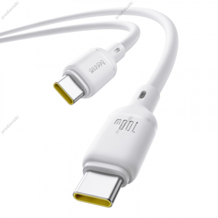 Кабель Baseus Silky Series Type-C to Type-C 100W 5A 2m White P10377704213-01