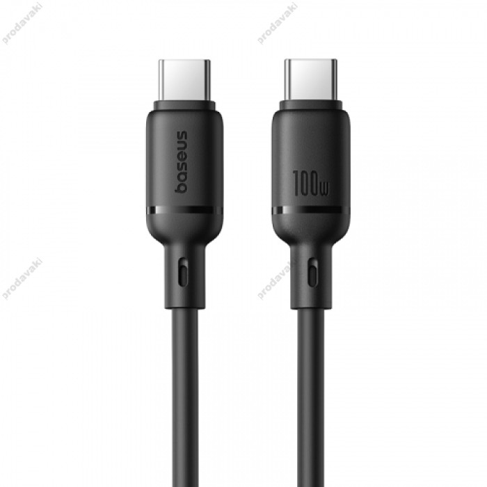 Кабель Baseus Silky Series Type-C to Type-C 100W 5A 1m Black P10377704113-00