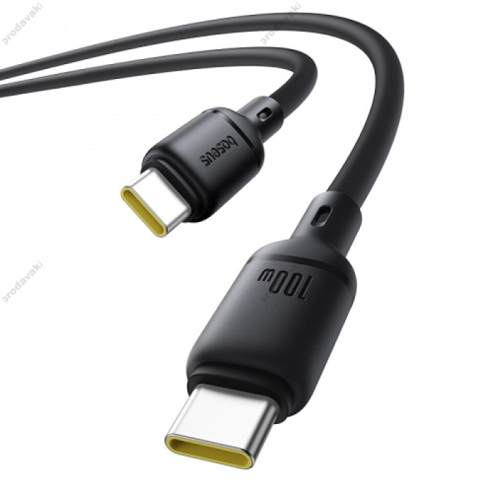 Кабель Baseus Silky Series Type-C to Type-C 100W 5A 2m Black P10377704113-01
