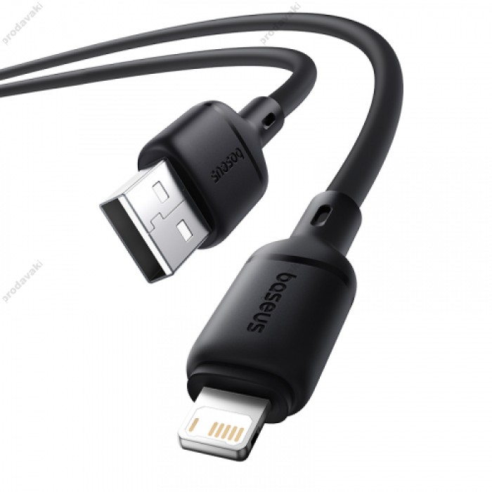 USB кабель Baseus Silky Series USB to Lightning 2.4A 2m Black P10377702113-01