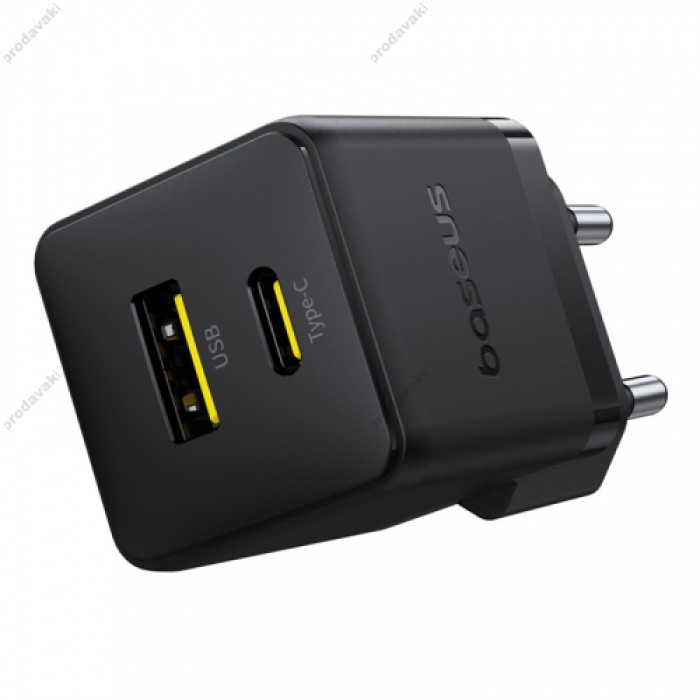 Мережевий зарядний пристрій Baseus Palm Type-C+USB 30W Black P1011160A113-00
