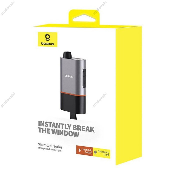 Автомобільний молоток - ніж для ремнів безпеки Baseus SharpTool Series Emergency Hammer Pro Black C10934401111-00