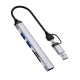 USB-Хаб Wiwu Wi-HB003 ZOLO 5в1 Type-C to USB3.0+2xUSB 2.0+SD+TF Grey