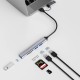 USB-Хаб Wiwu Wi-HB003 ZOLO 5в1 Type-C to USB3.0+2xUSB 2.0+SD+TF Grey
