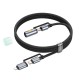 Кабель PD Hoco U138 All-in-one charging data cable c Lightning to Тype-C LED light 1.2m PD27 / 60W Black