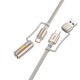 Кабель PD Hoco U138 All-in-one charging data cable USB / Type-C to Type-C / cigarette lighter U138 1.2m PD60W 3A Grey
