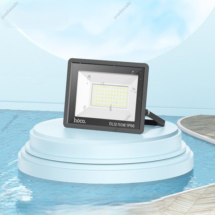 Лампа зовнішня HOCO DL12 Ultra thin outdoor LED flood light 50W IP66 Black