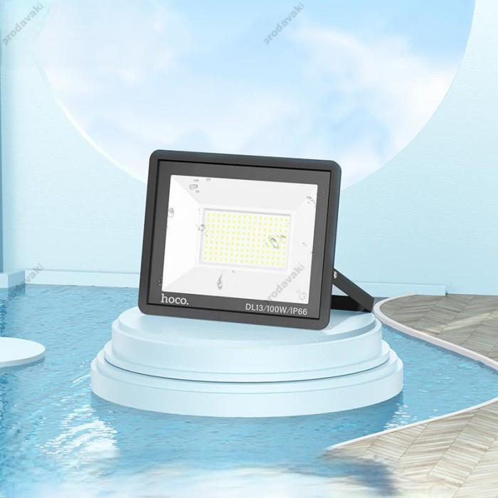 Лампа зовнішня HOCO DL13 Ultra thin outdoor LED flood light 100W IP66 Black
