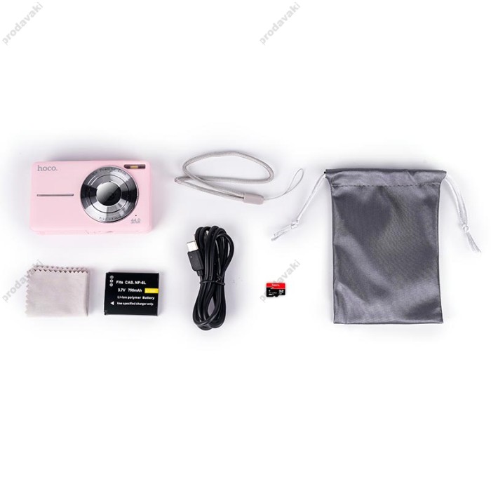 Дитячий фотоапарат / фотокамера HOCO digital camera DV202 44MP 30fps/1920p 2.4" IPS HD Pink