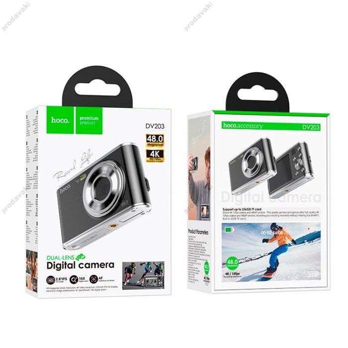 Дитячий фотоапарат / фотокамера HOCO DV203 Dual-Lens digital camera 48MP 30fps/1920p 2.8" IPS HD Black