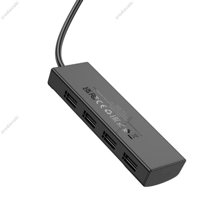 USB-Хаб HOCO HB41 Easy safety 4в1 Type-C to 4xUSB 2.0 0.2M Black