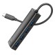 USB-Хаб HOCO HB41 Easy safety Adapter 4в1 Type-C to 4xUSB 3.0 0.2M Black