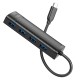 USB-Хаб HOCO HB41 Easy safety Adapter 4в1 Type-C to 4xUSB 3.0 0.2M Black