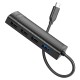 USB-Хаб HOCO HB41 Easy safety Adapter 4в1 Type-C to USB 3.0+3xUSB 2.0 0.2M Black