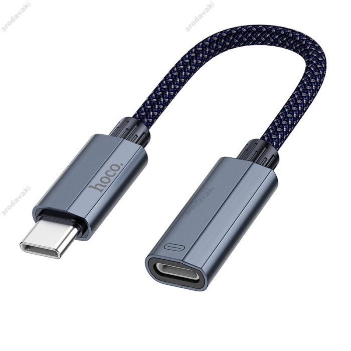 Перехідник Hoco UA29A Type-C male to iP female charging and data adapter cable 3A 0,15m Black