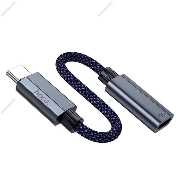Перехідник Hoco UA29A Type-C male to iP female charging and data adapter cable 3A 0,15m Black