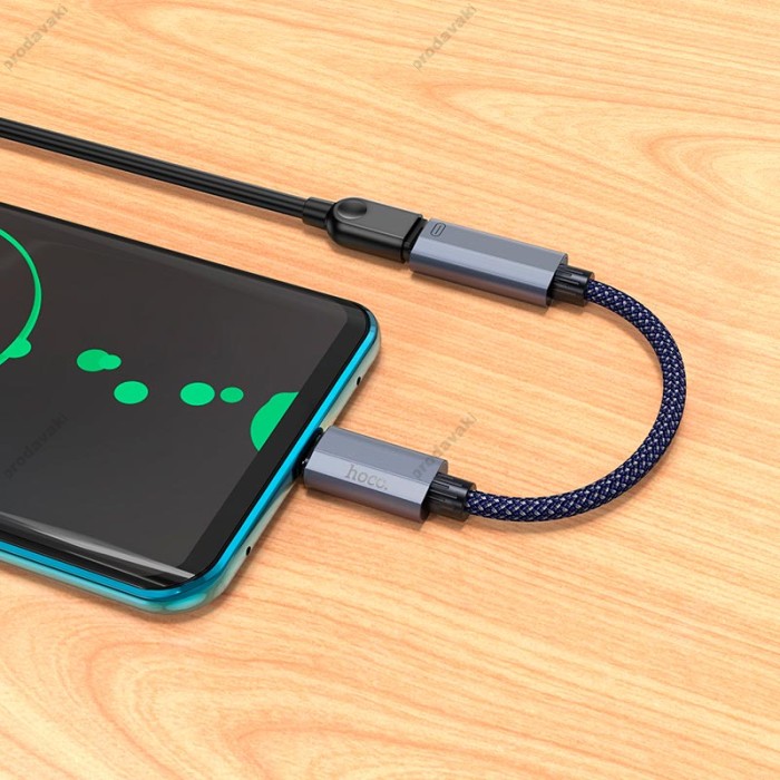 Перехідник Hoco UA29A Type-C male to iP female charging and data adapter cable 3A 0,15m Black