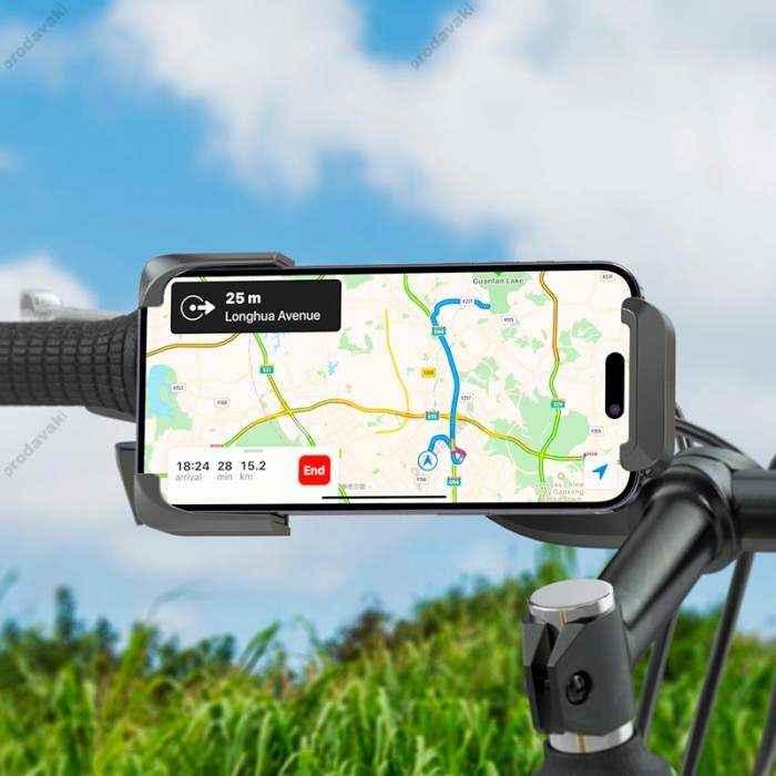 Тримач телефону для велосипеда/мотоцикла Hoco DCA28 Fair bicycle motorcycle universal holder 4.7-7.1 Black