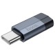 Перехідник Hoco UA29 Type-C male to iP Lightning female charging and data adapter 3A Black