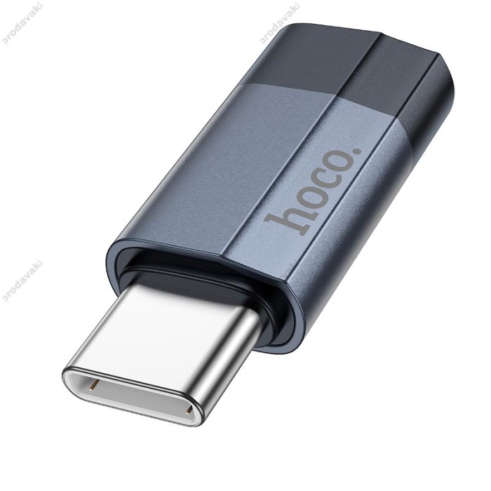 Перехідник Hoco UA29 Type-C male to iP Lightning female charging and data adapter 3A Black