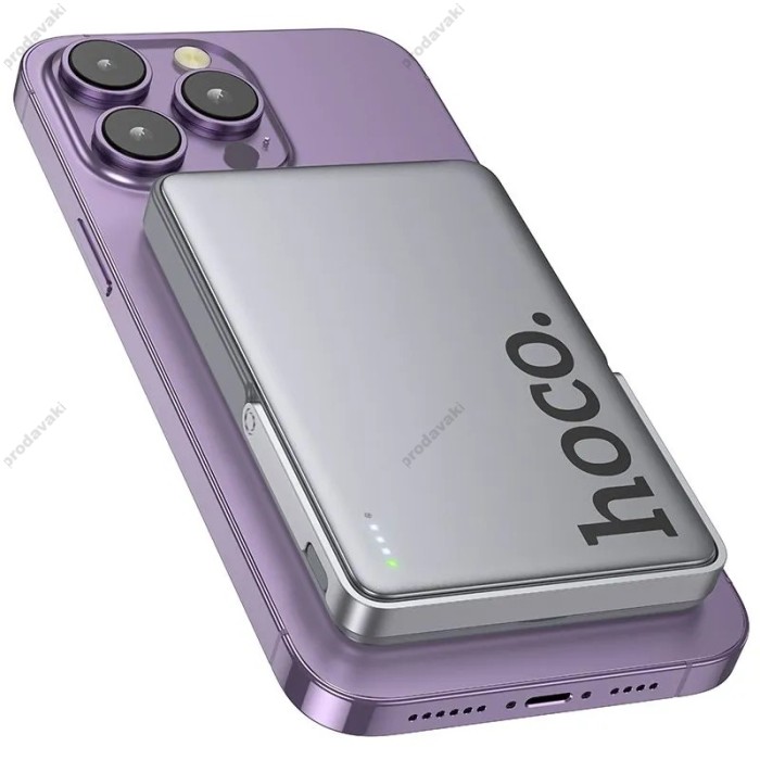Повербанк портативний акумулятор Power bank Hoco Q36A Sunlight MagSafe магнітний 20W 10000 mAh Metal-grey
