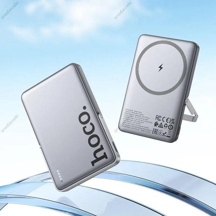 Повербанк портативний акумулятор Power bank Hoco Q36A Sunlight MagSafe магнітний 20W 10000 mAh Metal-grey