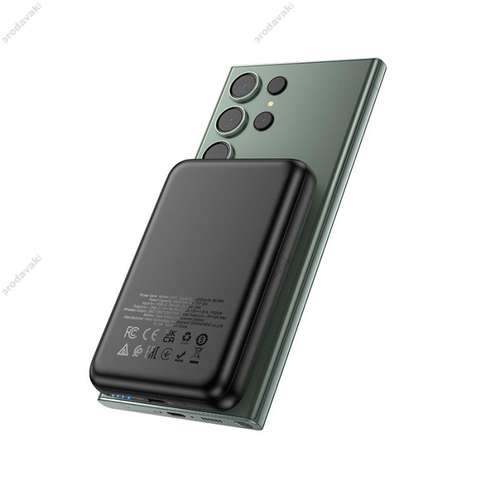 Повербанк портативний акумулятор Power bank Hoco J141 Grace MagSafe магнітний 20W 10000 mAh Black