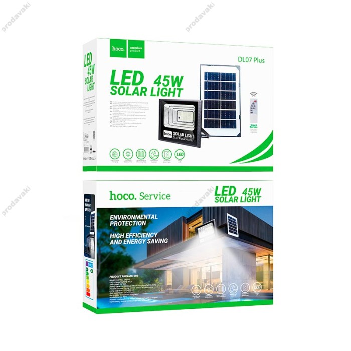 Лампа зовнішня HOCO DL07 Plus Outdoor solar energy garden light 45W IP67 Black