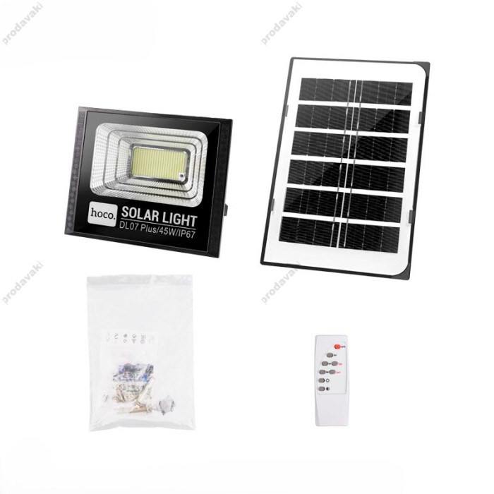Лампа зовнішня HOCO DL07 Plus Outdoor solar energy garden light 45W IP67 Black