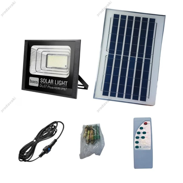 Лампа зовнішня HOCO DL07 Plus Outdoor solar energy garden light 45W IP67 Black