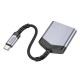 Перехідник картрідер адаптер HOCO LS40 Type-C to dual Type-C digital audio converter 27W DAC metal-grey