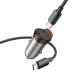 Автомобільний зарядний пристрій Hoco NZ16B Rigorous port Type-C set 3A 45W Metal-grey